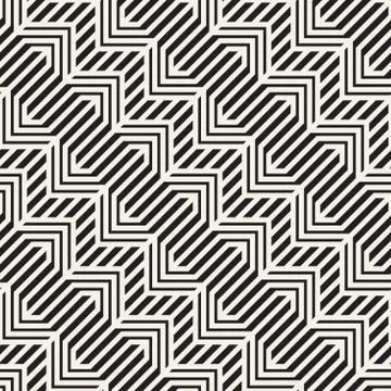 Vector stylish seamless pattern. Geometric striped ornament. Simple linear la Stock Illustration