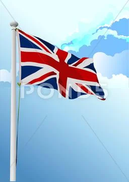 Vector stylish waving united kingdom flag Stock Illustration
