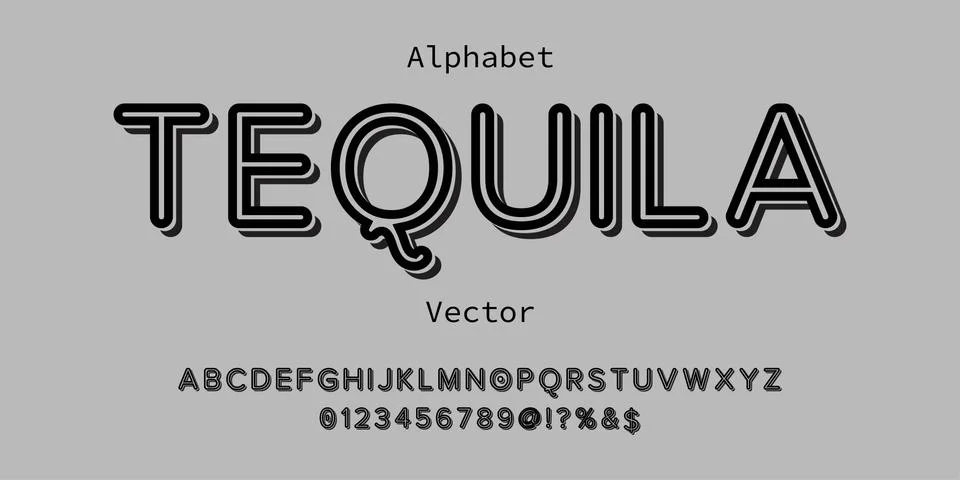 Vector of stylized and alphabet design old style Typography creative font des Stock Illustration