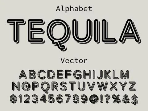 Vector of stylized and alphabet design old style Typography creative font des Stock Illustration