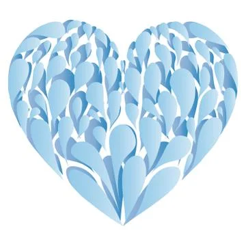 Vector stylized blue elements of the heart. Valentine s Day イラスト素材