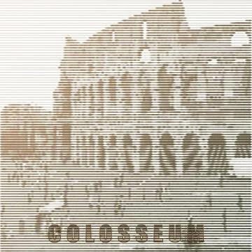 Vector stylized Coliseum poster. Stock Illustration