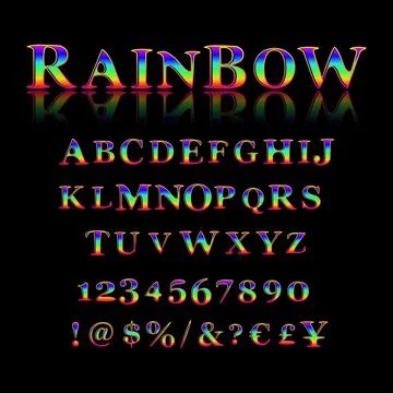 Vector of stylized colorful font Stock Illustration
