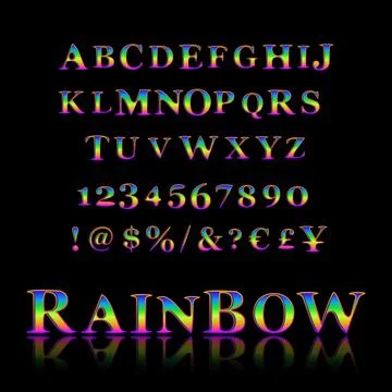 Vector of stylized colorful font Stock Illustration