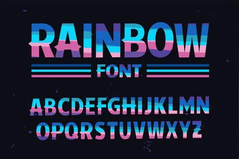 Vector of stylized colorful font. Rainbow Illustrazione stock