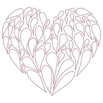 Vector stylized contour elements of the heart. Valentine s Day Stock Illustration