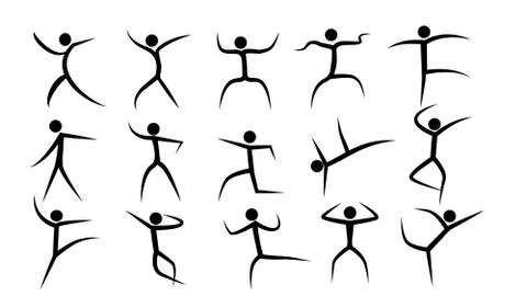 Vector stylized dancing figurines Illustrazione stock