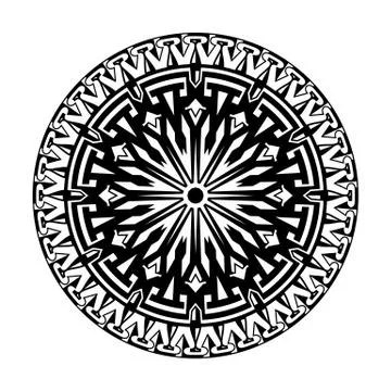 Vector stylized image of a star. Sketch of a tattoo. Ethnic geometrical pattern. Illustrazione stock
