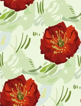Vector stylized modern seamless floral pattern scandinavian Stock Illustration