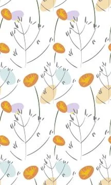 Vector stylized modern seamless floral pattern scandinavian Stock Illustration