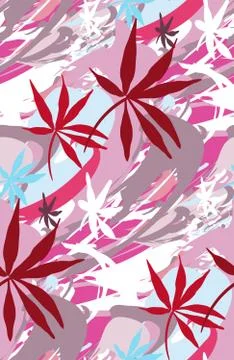 Vector stylized modern seamless floral pattern scandinavian Illustrazione stock
