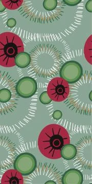 Vector stylized modern seamless floral pattern scandinavian Stock Illustration