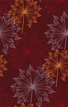 Vector stylized modern seamless floral pattern scandinavian Stock Illustration
