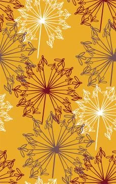 Vector stylized modern seamless floral pattern scandinavian Stock Illustration
