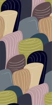 Vector stylized modern seamless floral pattern scandinavian Stock Illustration