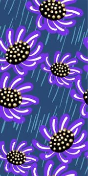 Vector stylized modern seamless floral pattern scandinavian Stock Illustration
