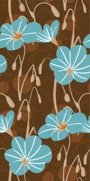 Vector stylized modern seamless floral pattern scandinavian Stock Illustration