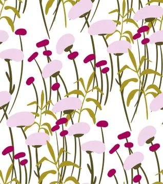 Vector stylized modern seamless floral pattern scandinavian Stock Illustration