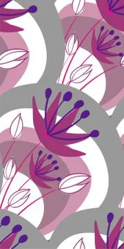 Vector stylized modern seamless floral pattern scandinavian Stock Illustration