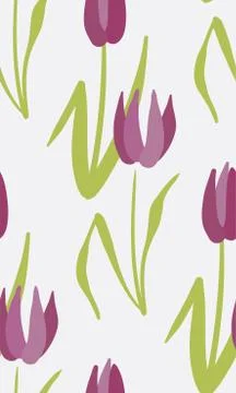 Vector stylized modern seamless floral pattern scandinavian Stock Illustration