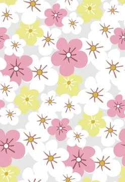 Vector stylized modern seamless floral pattern scandinavian Stock Illustration
