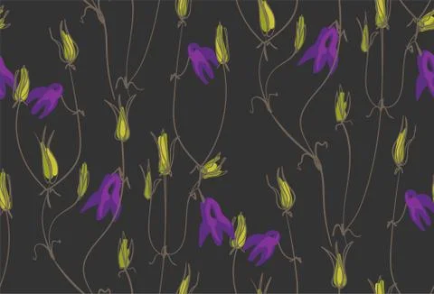 Vector stylized modern seamless floral pattern scandinavian Stock Illustration