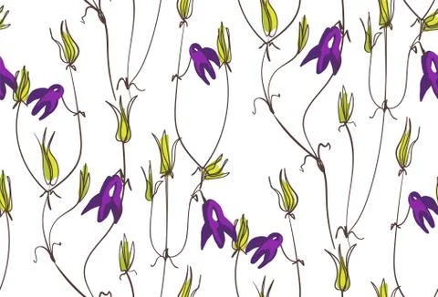 Vector stylized modern seamless floral pattern scandinavian Stock Illustration