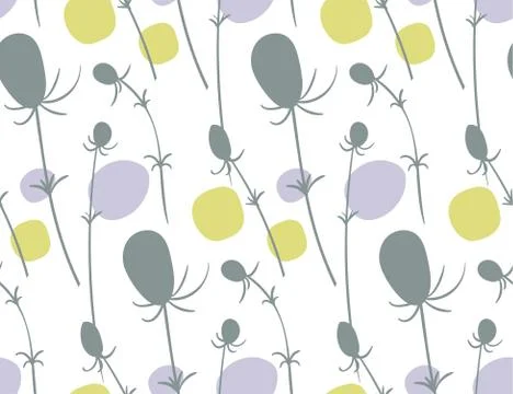 Vector stylized modern seamless floral pattern scandinavian Stock Illustration