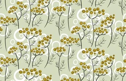 Vector stylized modern seamless floral pattern scandinavian Stock Illustration