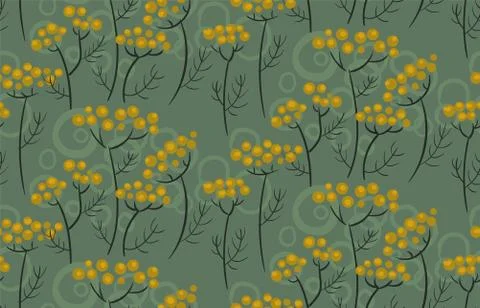 Vector stylized modern seamless floral pattern scandinavian Stock Illustration