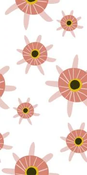 Vector stylized modern seamless floral pattern scandinavian Stock Illustration