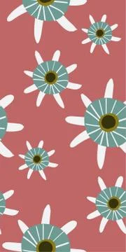 Vector stylized modern seamless floral pattern scandinavian Stock Illustration