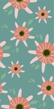 Vector stylized modern seamless floral pattern scandinavian Stock Illustration