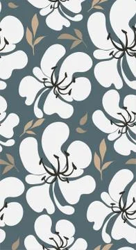Vector stylized modern seamless floral pattern scandinavian Stock Illustration
