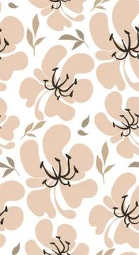 Vector stylized modern seamless floral pattern scandinavian Illustrazione stock