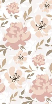 Vector stylized modern seamless floral pattern scandinavian Stock Illustration