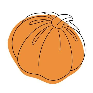 Vector stylized pumpkin. Pumpkin line. Halloween Stock Illustration