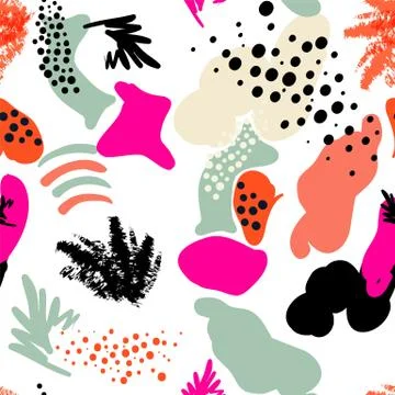 Vector stylized seamless pattern background hand-drawn illustration. Simple s Stock Illustration
