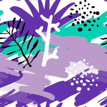 Vector stylized seamless pattern background hand-drawn illustration. Simple s Stock Illustration