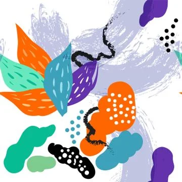 Vector stylized seamless pattern background hand-drawn illustration. Simple s 스톡 일러스트