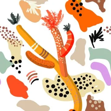 Vector stylized seamless pattern background hand-drawn illustration. Simple s Stock Illustration