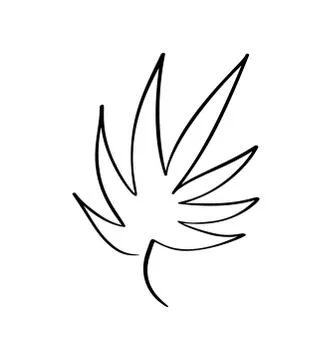 Vector stylized silhouette of spring tree leaf isolated on white background.  Stock Illustration