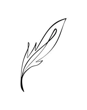 Vector stylized silhouette of spring tree leaf isolated on white background.  Stock Illustration