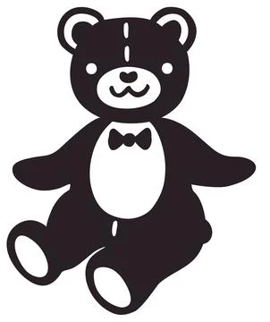 Vector stylized simplified image of cute teddy bear Stock Illustration