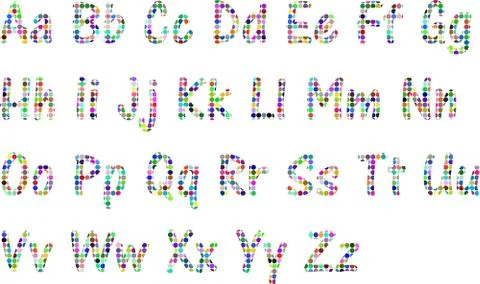 Vector of stylized splashy font and alphabet Stock Illustration