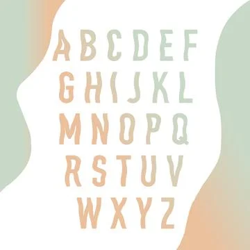 Vector of stylized wave font and alphabet. Stock Illustration