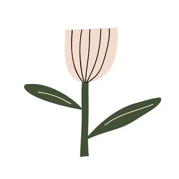 Vector stylized yellow spring flower. Scandinavian illustration art element 스톡 일러스트