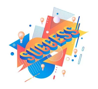 Vector success vibrant poster template Ilustración de archivo