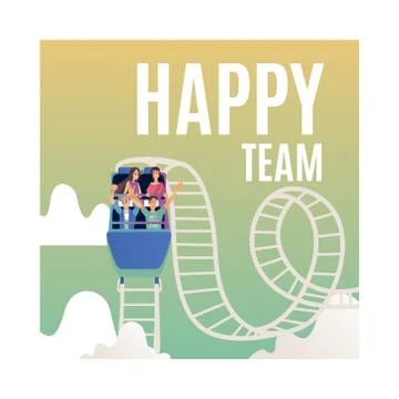 Vector successful teambuilding, roller coaster イラスト素材