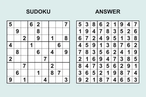 Vector sudoku with answer 485 Stock Illustration